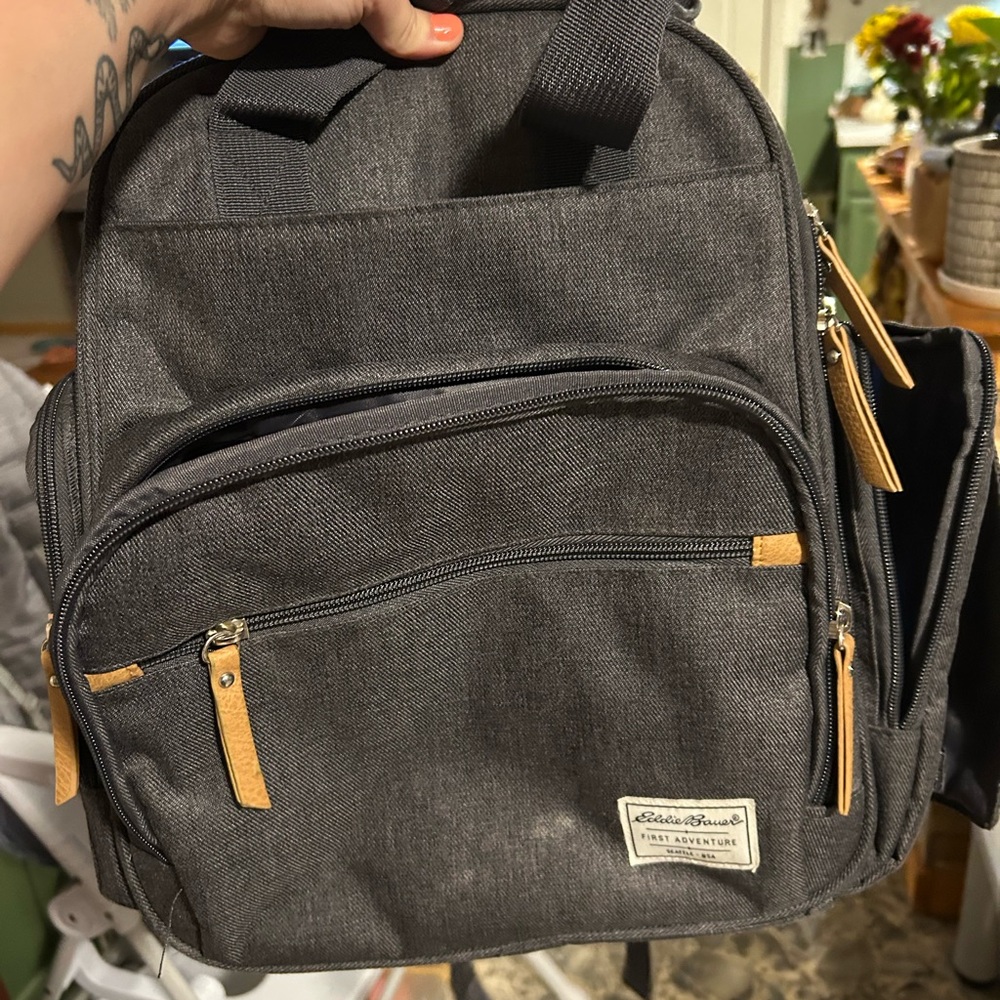 Eddie Bauer Gray Diaper Backpack